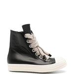 Sneakers Jumbolace in pelle in nero 