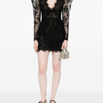 Mini abito in pizzo in nero  Alessandra rich - donna 