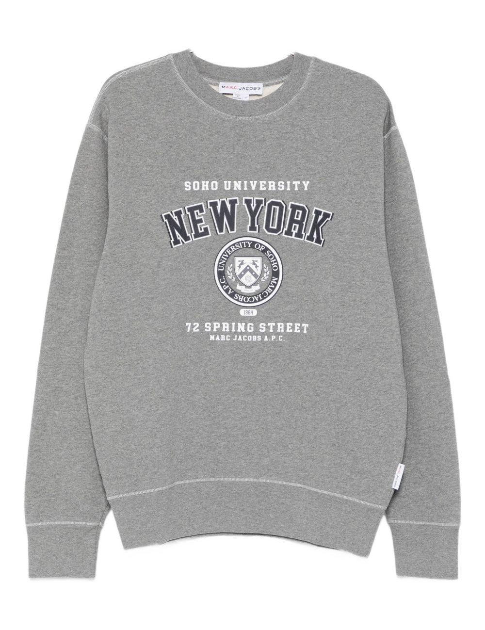 Felpa con stampa New York in grigio A.P.C. X marc jacobs - uomo 