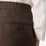 Pantaloni con elastico e bottoni in marrone Zegna - uomo 