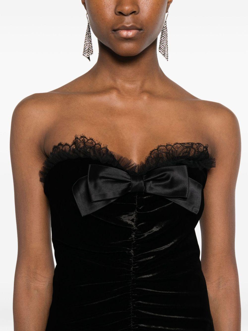 Abito da sera in velluto con fiocco in nero Alessandra Rich - donna 