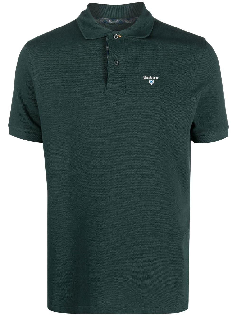 Polo con logo in verde Barbour - uomo 