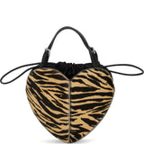 Borsa heart con stampa animalier 
