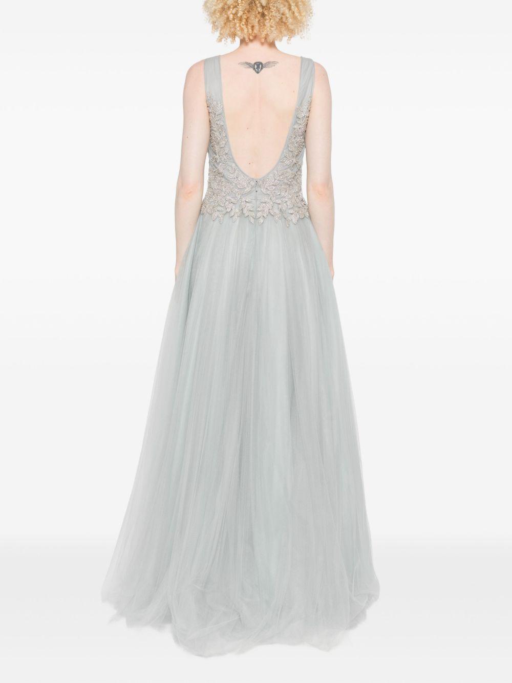 Abito lungo con scollo a V in grigio Costarellos - donna 