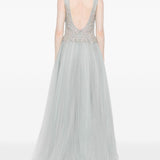 Abito lungo con scollo a V in grigio Costarellos - donna 