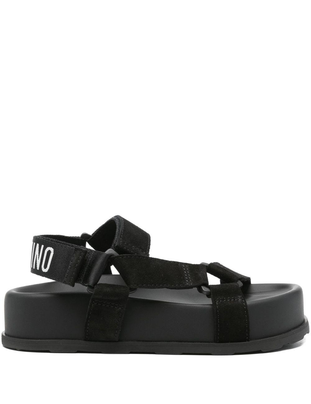 Sandali con cinturino e platform in nero Moschino- donna 