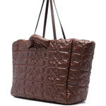 Borsa tote xxl trapuntata in marrone Ganni - donna 