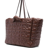 Borsa tote xxl trapuntata in marrone Ganni - donna 