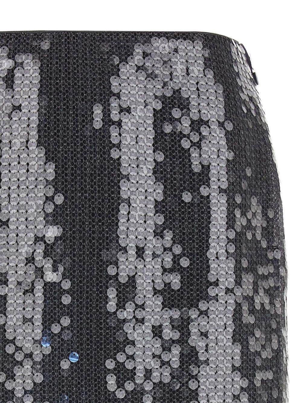 Gonna midi in paillettes in nero Rotate - donna 