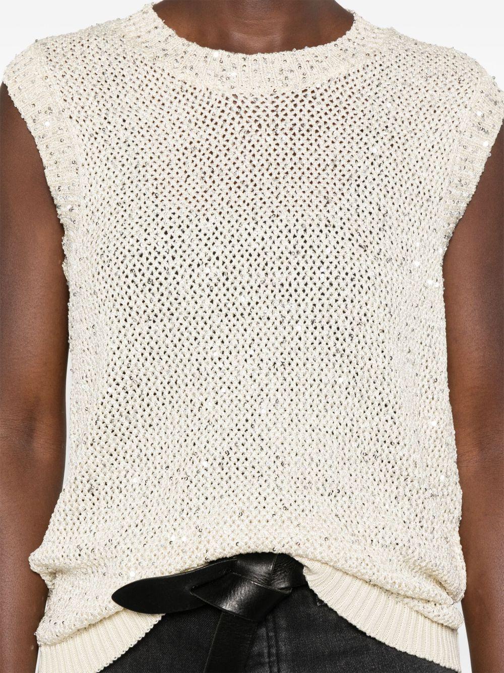 Top Melyssa con paillettes in bianco Golden goose - donna 