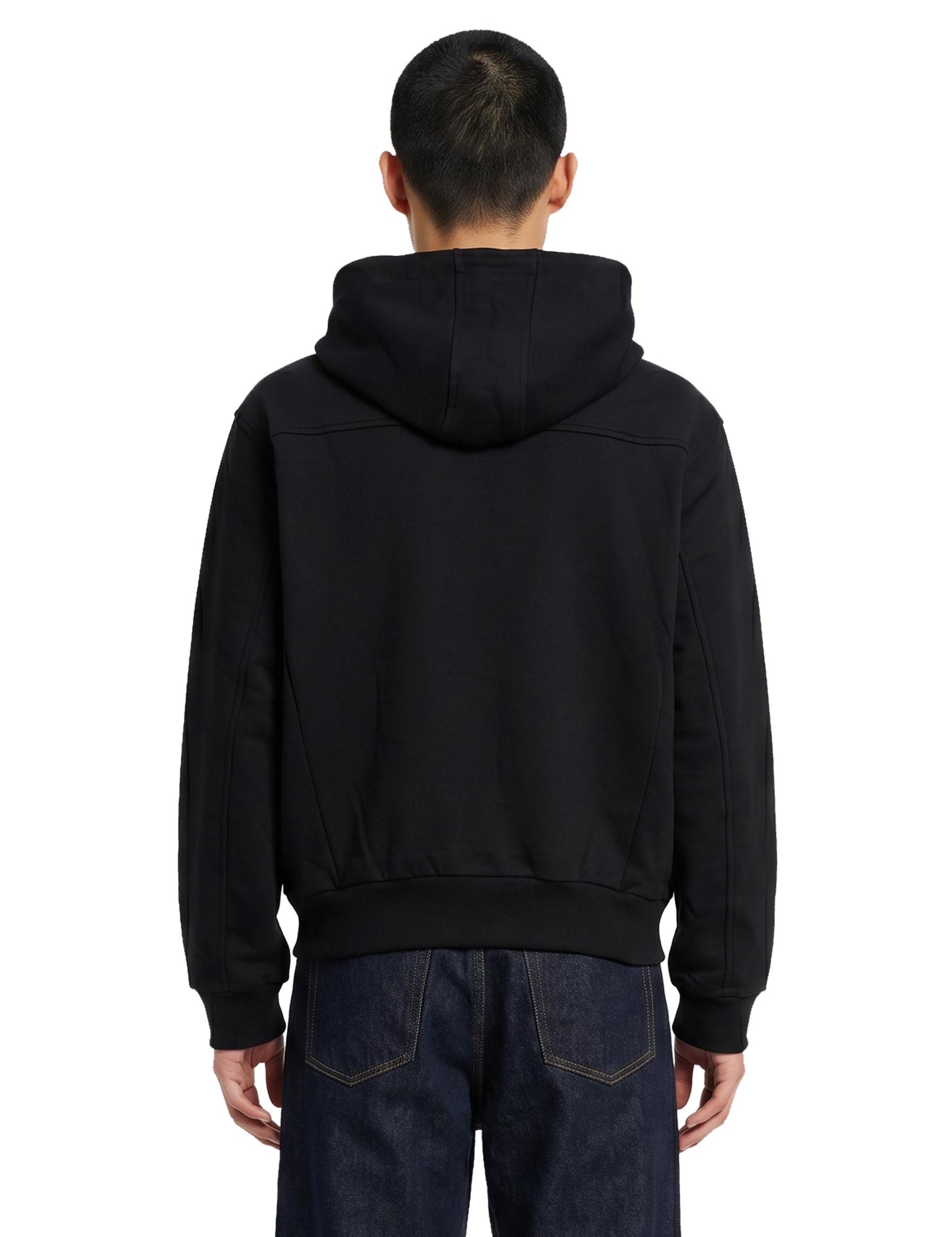 Felpa con cappuccio e zip nera 