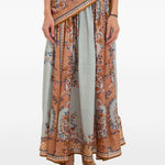 Gonna midi con stampa aster in celeste Zimmermann - donna 
