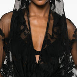 ABITO LUNGO IN PIZZO IN NERO NORMA KAMALI - DONNA 