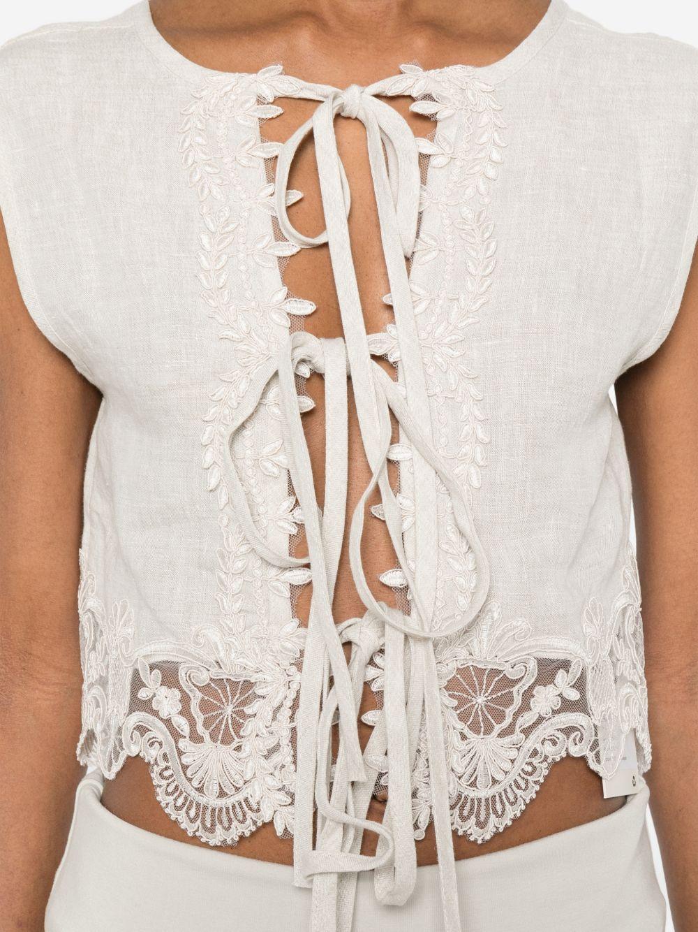 Top in pizzo in avorio Maurizio - donna 