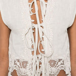 Top in pizzo in avorio Maurizio - donna 