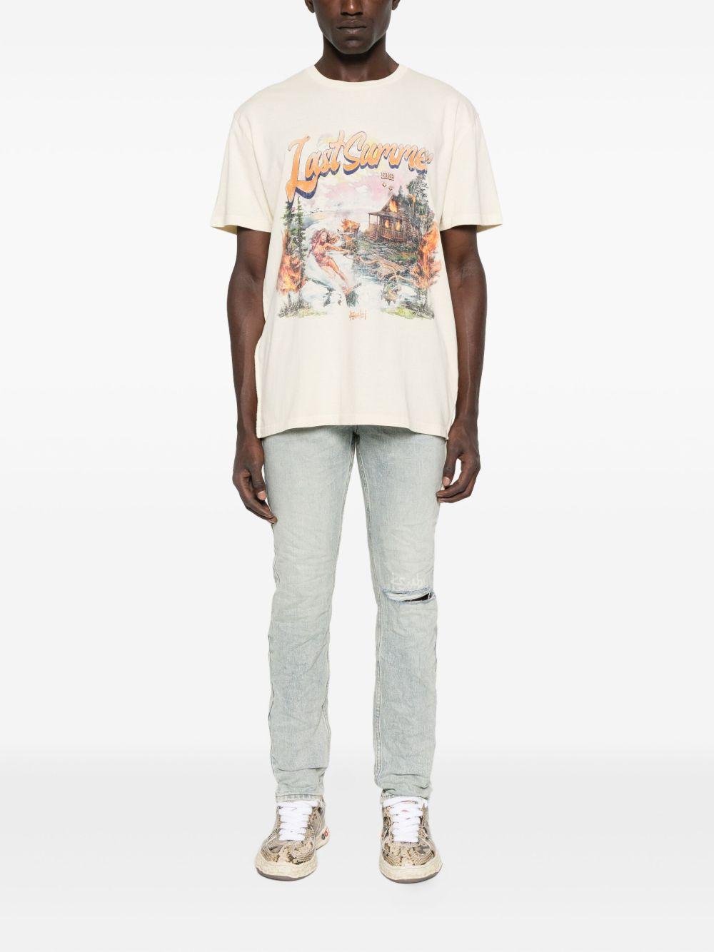 Jeans con dettagli effetto antiquato in blu Ksubi - uomo 