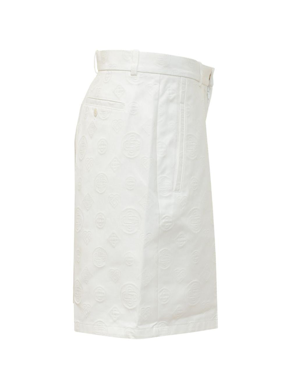 Shorts con monogramma in bianco Casablanca - uomo 