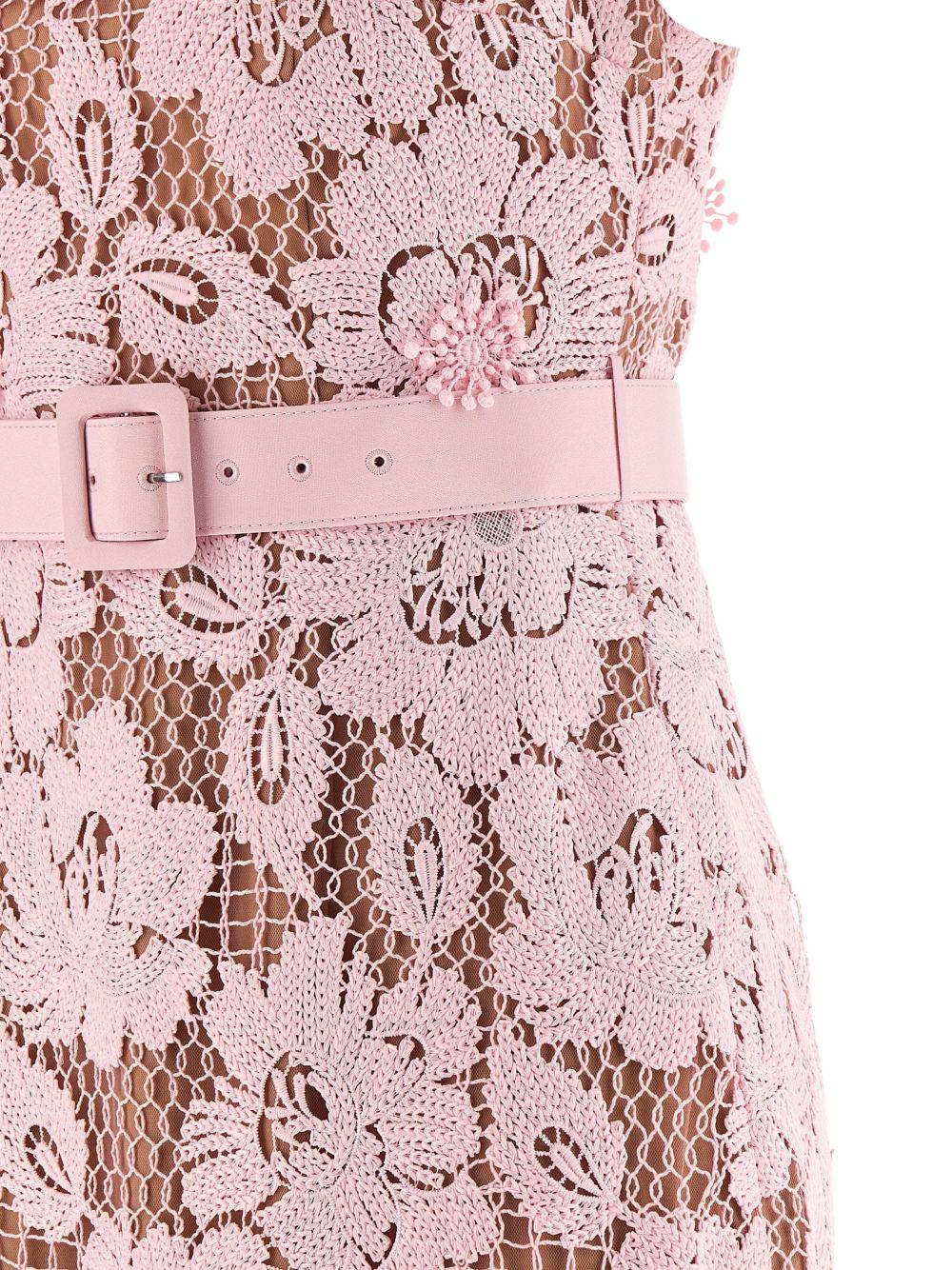 Abito midi con cintura in rosa Self-Portrait - donna 