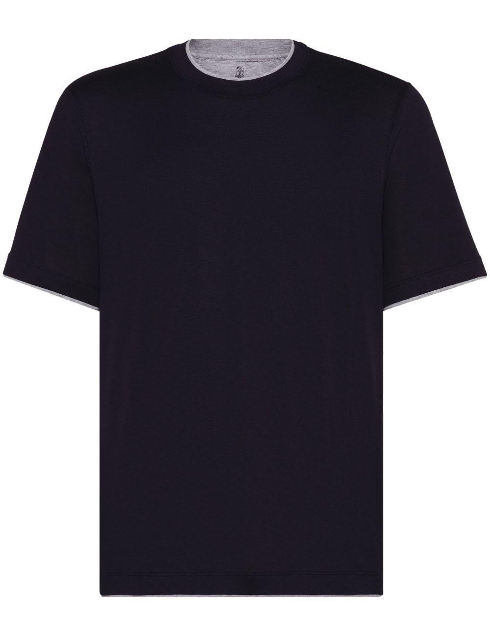T-shirt con profili a contrasto in blu 