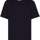 T-shirt con profili a contrasto in blu 