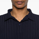 Polo plissettata in blu Gongdid design - uomo 