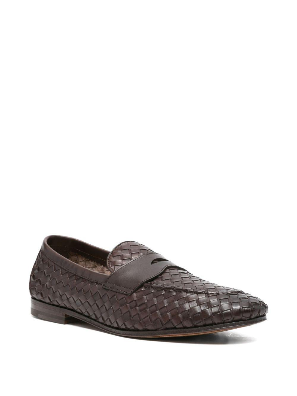 Mocassini intrecciata in marrone Henderson baracco - uomo 