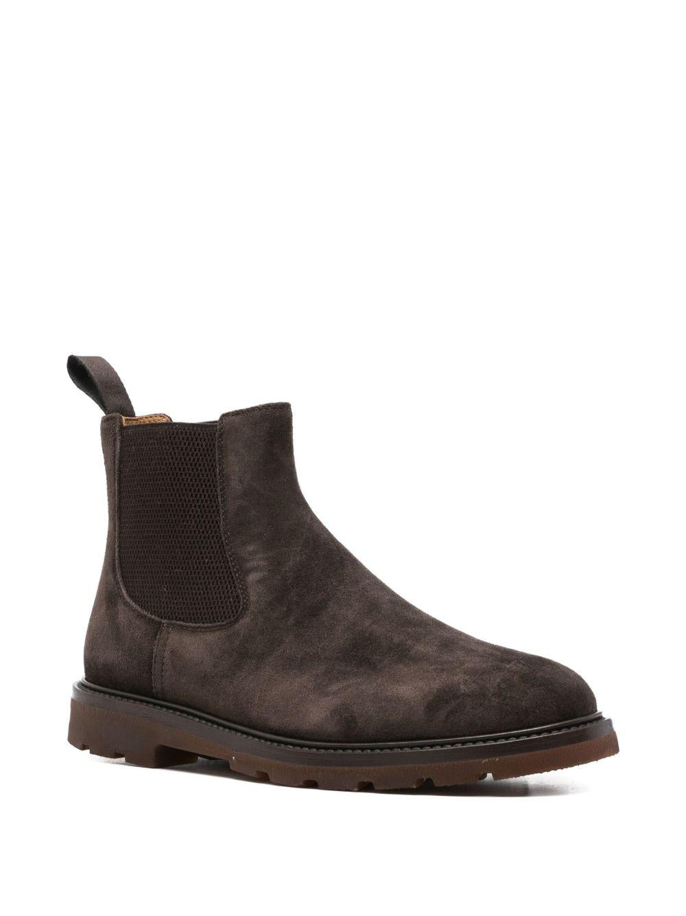 Stivaletti chelsea in suede in marrone Henderson baracco - uomo 