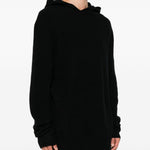 Maglione con cappuccio in cashmere in nero 