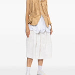 Gonna midi in pizzo floreale in bianco Comme des garcons - donna 