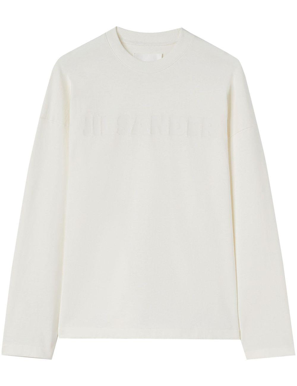 T-shirt con logo a maniche lunghe in bianco Jil sander - unisex 