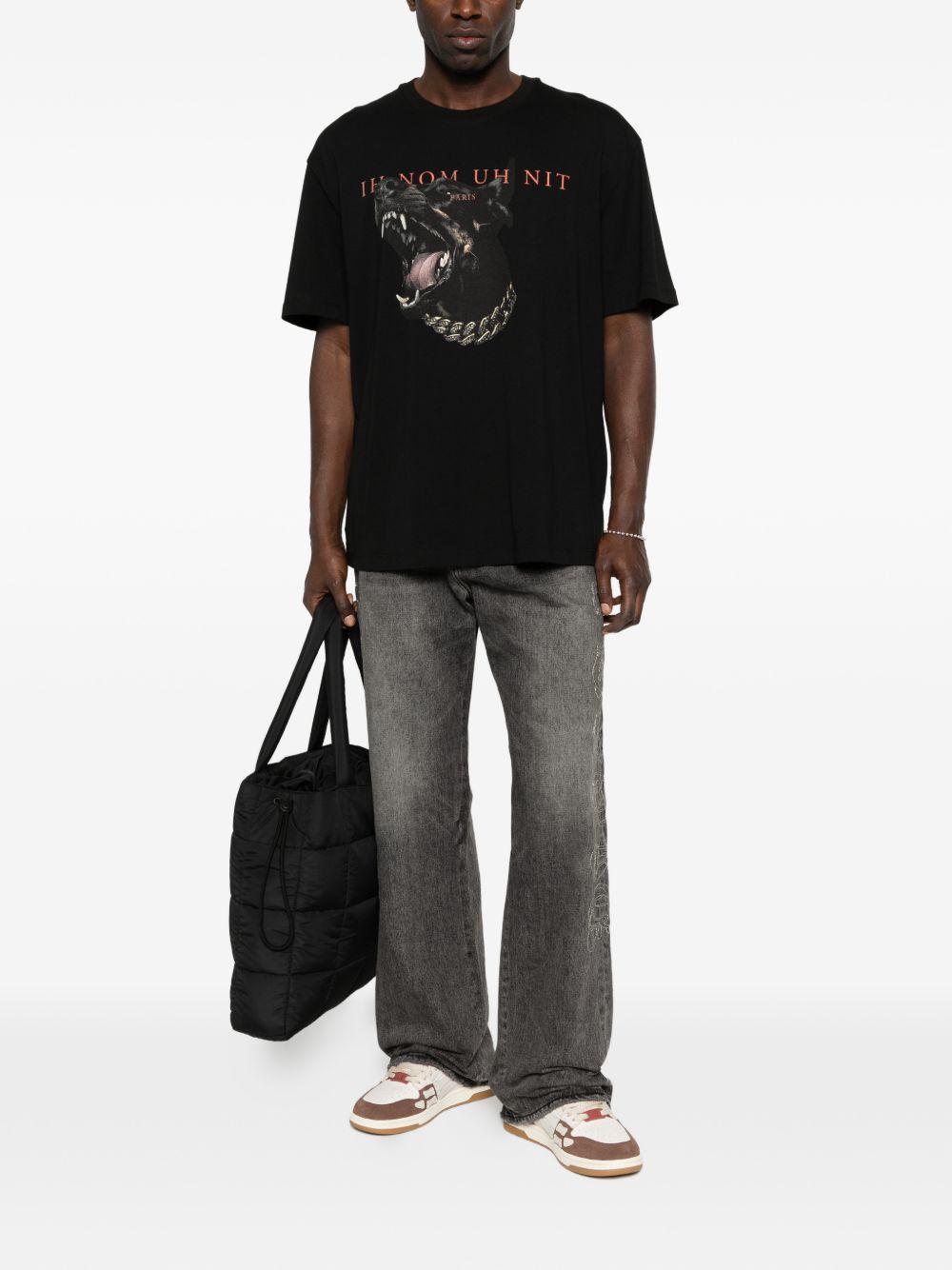 T-shirt Dobermann in nero Ih nom uh nit - uomo 