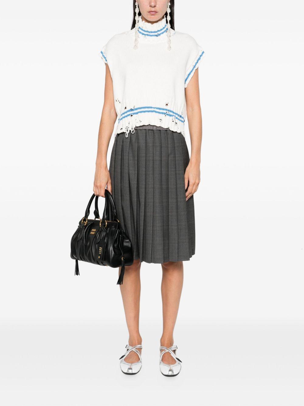 Top in maglia con orlo sfilacciato in bianco Marni - donna 