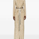 Abito lungo con paillettes in oro Rabanne - donna 