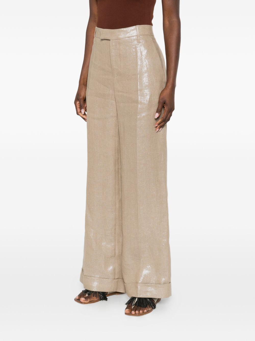 Pantaloni in lurex in beige Brunello cucinelli - donna 