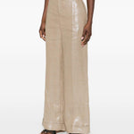 Pantaloni in lurex in beige Brunello cucinelli - donna 