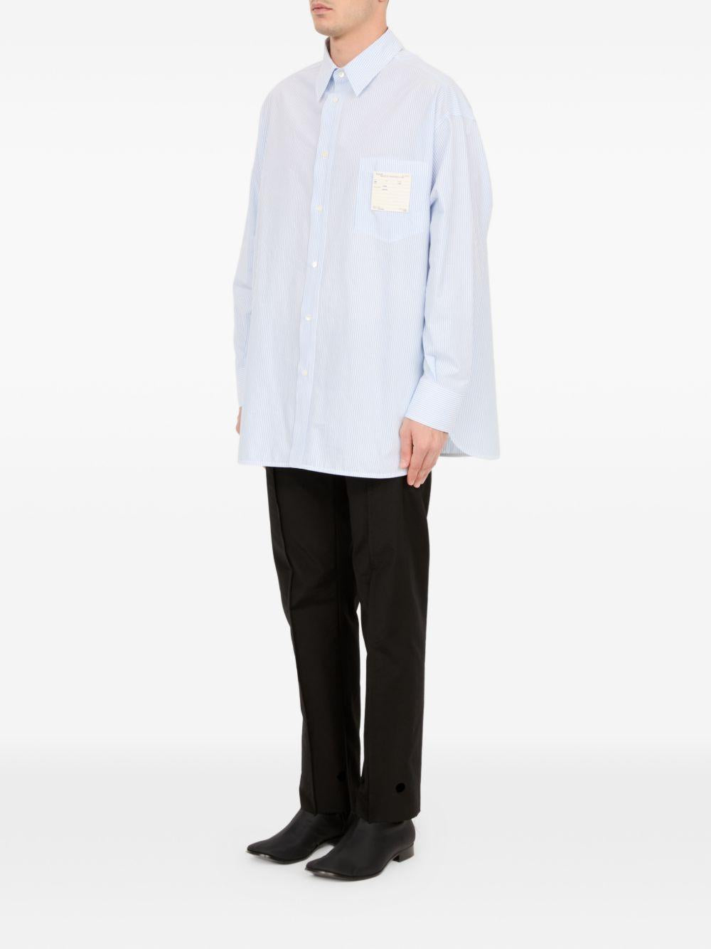 Camicia a righe in celeste Mm6 maison margiela - uomo 