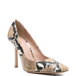 Decollete con tacco a punta quadrata in stampa animalier Le silla - donna 