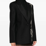 Blazer monopetto Lesia con decorazione in nero Costarellos - donna 