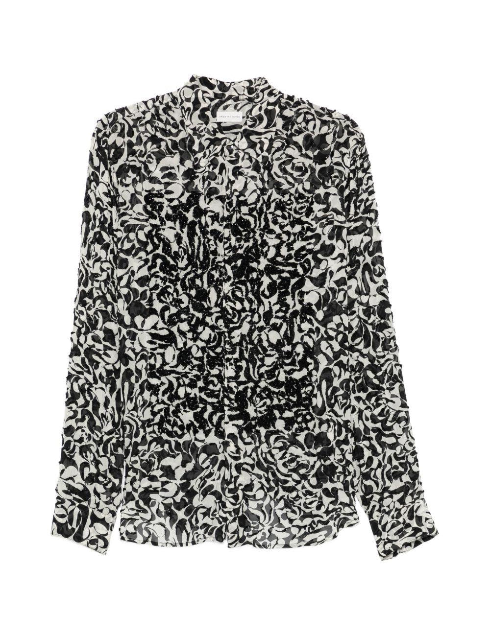 Camicia in viscosa carvies in nero Dries van noten - uomo 