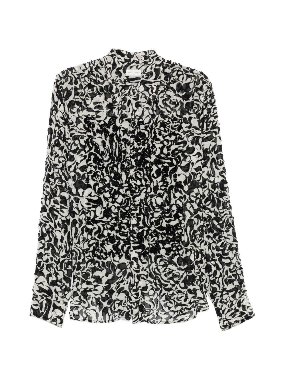 Camicia in viscosa carvies in nero Dries van noten - uomo 
