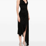 Abito midi asimmetrico in nero David koma - donna 