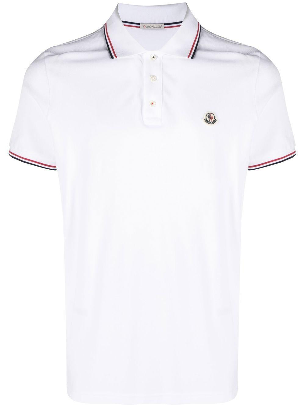 Polo con applicazione logo in bianco Moncler - uomo 