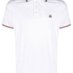 Polo con applicazione logo in bianco Moncler - uomo 
