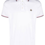 Polo con applicazione logo in bianco Moncler - uomo 