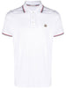 Polo con applicazione logo in bianco Moncler - uomo