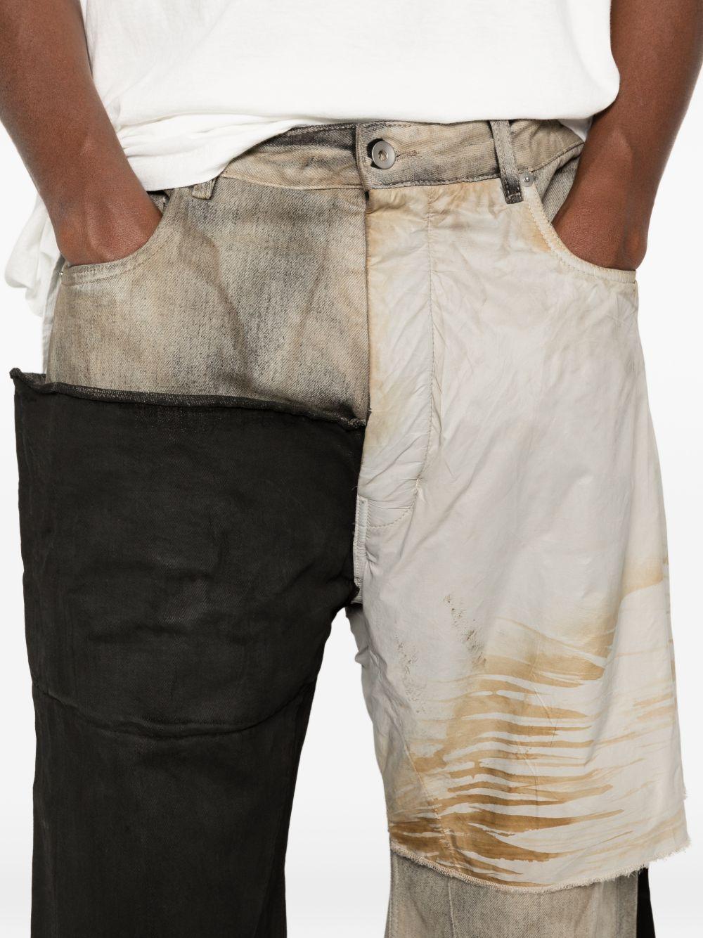 Jeans Geth  in nero, grigio e bianco Rick owens drkshdw - uomo 