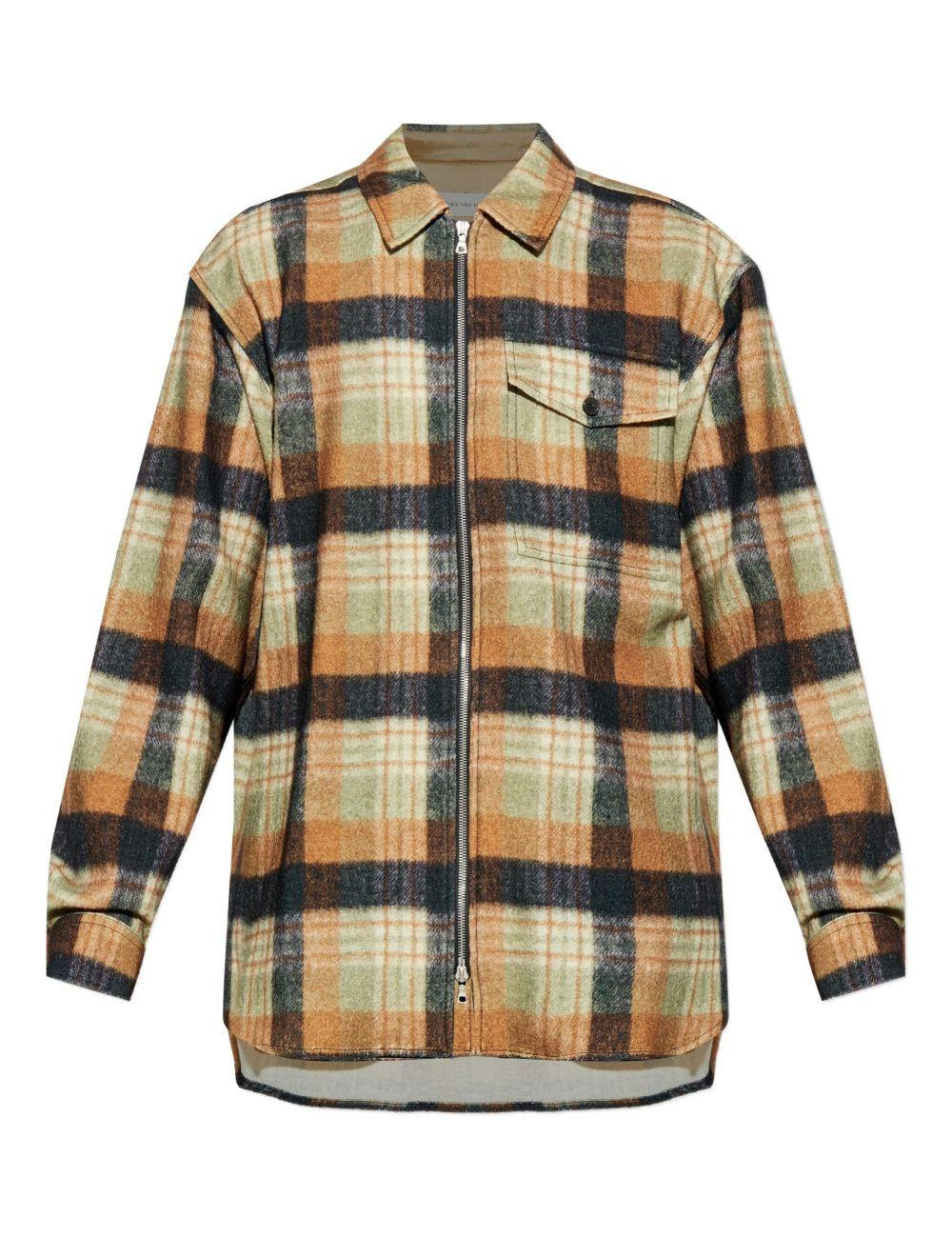 Camicia a quadri con zip in multicolore Dries van noten - uomo 