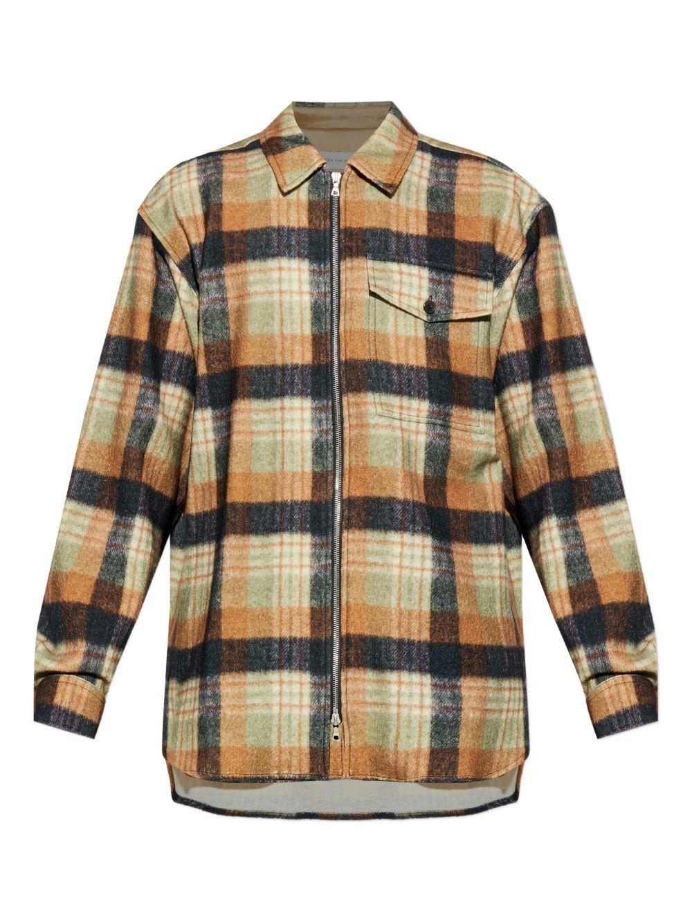 Camicia a quadri con zip in multicolore Dries van noten - uomo 
