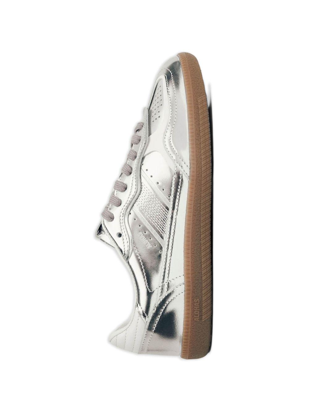 Sneakers Tb.490 pelle metallizzata argento 