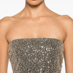 Abito midi con paillettes in nero Rotate - donna 